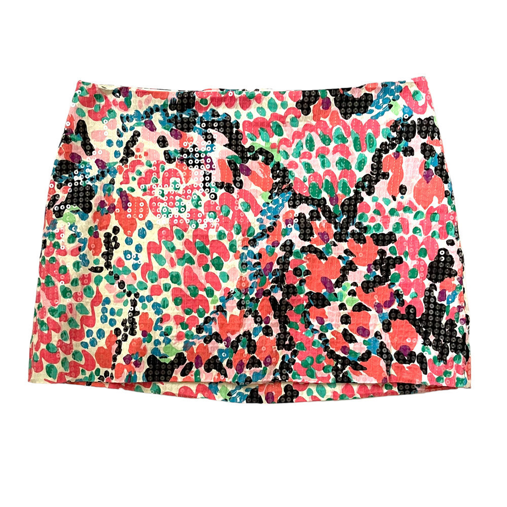 LILLY PULITZER Sequin Mini Skirt - Tate Cameo White Sweet Nothing - Size 0 - Picture 4 of 5